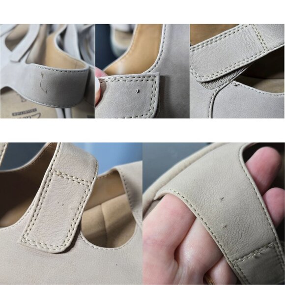 Clarks Soft Cushion Womens Reedly Juno Wedge Sandal Size 10W Neutral Summer - Picture 2 of 10